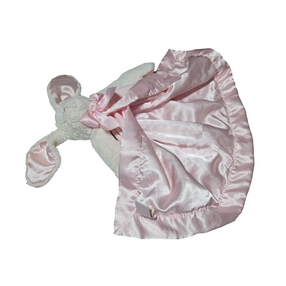 Bearington Baby Collection Rabbit Lovey 14 in Plush Pink Bunny Security Blanket - Picture 2 of 5